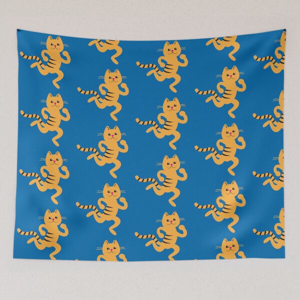 Item preview, Running upright cat with tiger stripes designed and sold by jazzydevil.