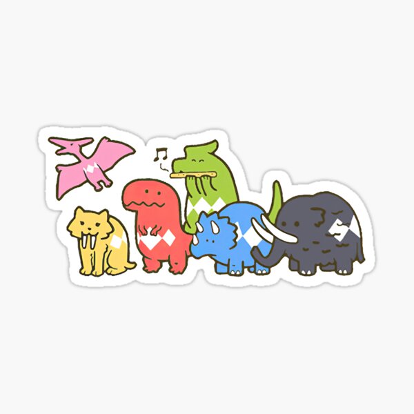 Music Vintage Retro Pet Dinosaur Power Rangers Funny Graphic Gift Sticker