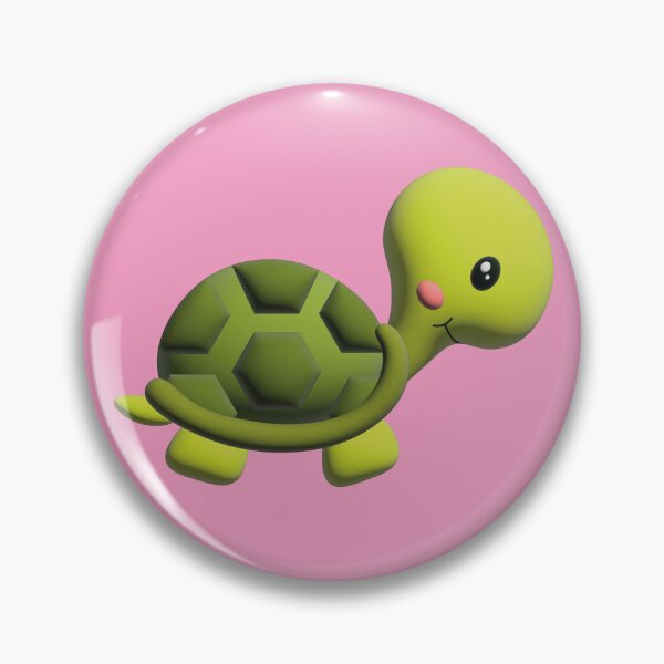 Item preview, 3d illustration of a funny turtle in green tones inside a pink circle designed and sold by Martapp.