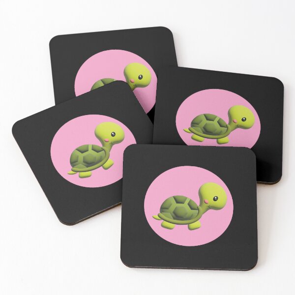 Item preview, 3d illustration of a funny turtle in green tones inside a pink circle designed and sold by Martapp.