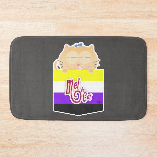 Item preview, Mel the Cat Coming Out Pocket Non Binary Flag designed and sold by elisagavi.