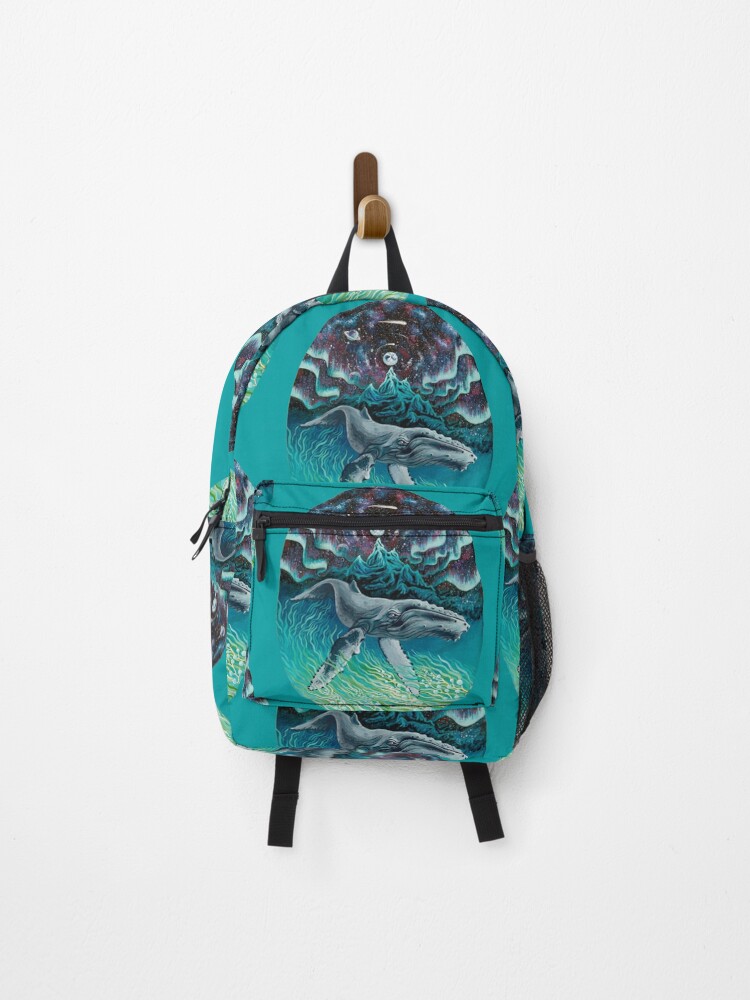Thumbnail 1 of 3, Backpack, Whale Northern Lights designed and sold by Ruta.