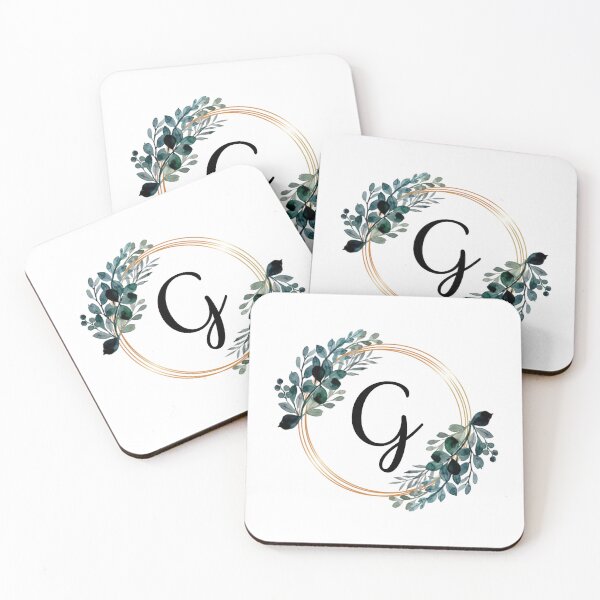 Item preview, Monogram Letter G | Laurels with Gold Borders designed and sold by JustSeasons.