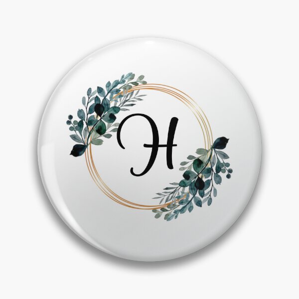 Item preview, Monogram Letter H | Laurels with Gold Borders designed and sold by JustSeasons.