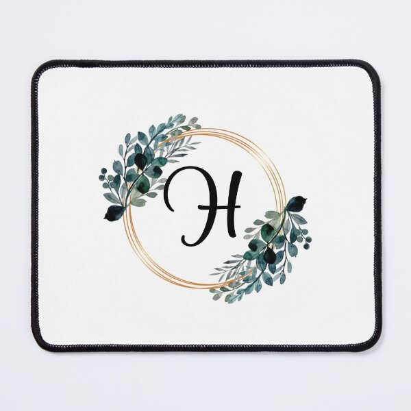 Item preview, Monogram Letter H | Laurels with Gold Borders designed and sold by JustSeasons.