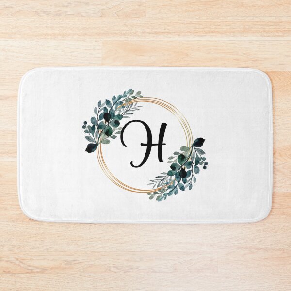 Item preview, Monogram Letter H | Laurels with Gold Borders designed and sold by JustSeasons.
