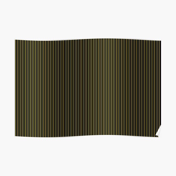 "Yellow Vertical Lines On A Black Background, Line Pattern" Poster for