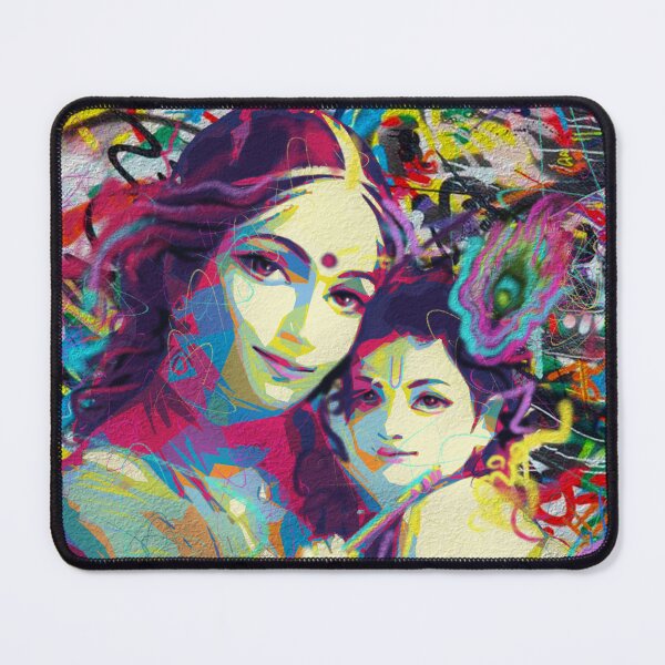 Item preview, Colourful Abstract Graffiti Portrait of Yashoda Krishna designed and sold by gargeesuresh.