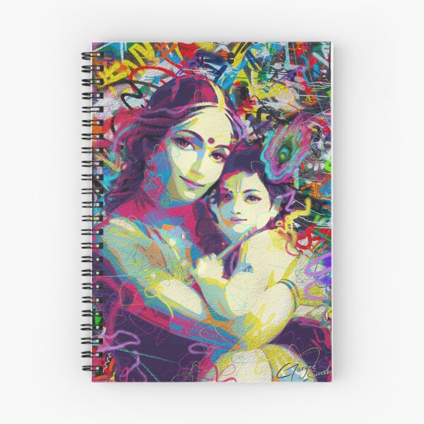 Item preview, Colourful Abstract Graffiti Portrait of Yashoda Krishna designed and sold by gargeesuresh.