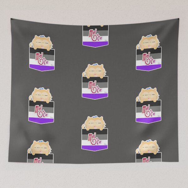 Item preview, Mel the Cat Coming Out Pocket Asexual Flag designed and sold by elisagavi.