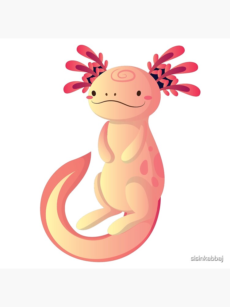 Camiseta de gola redonda com estampa de desenho animado Axolotl