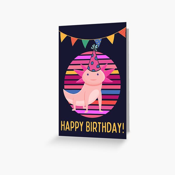 Vista previa del artículo con la obra « feliz cumpleaños ajolote», diseñado y vendido por BronikowskiART.