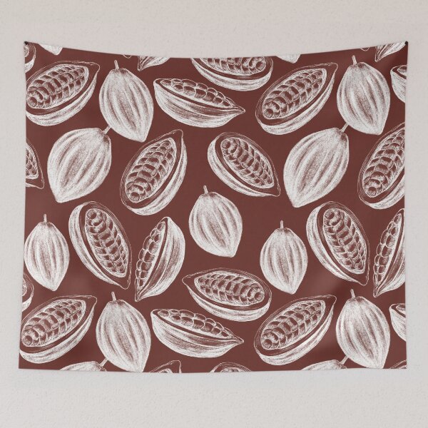 Item preview, Pencil pattern with cocoa pods. Inversion illustration designed and sold by hmorena.
