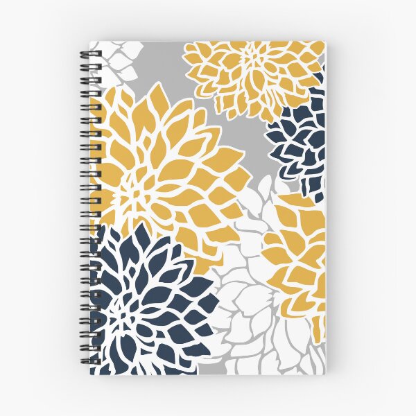 Item preview, Flower Blooms, Yellow, Grey, Navy designed and sold by meggydesigns.