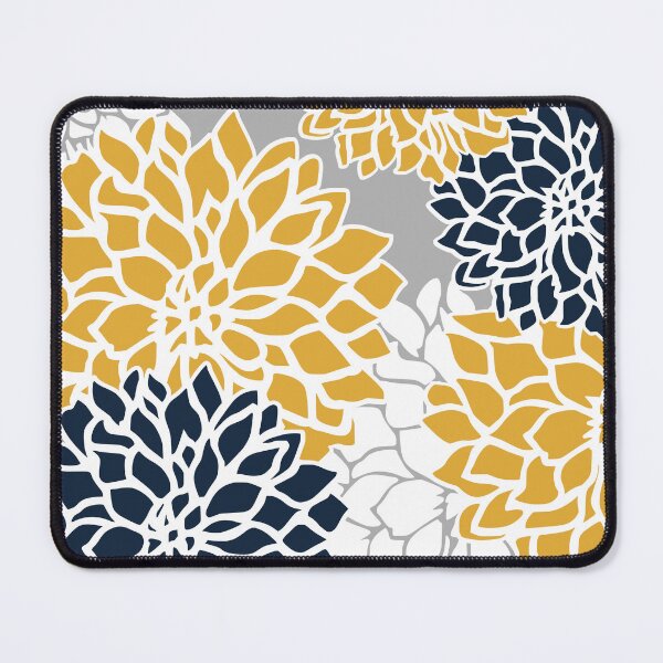 Item preview, Flower Blooms, Yellow, Grey, Navy designed and sold by meggydesigns.