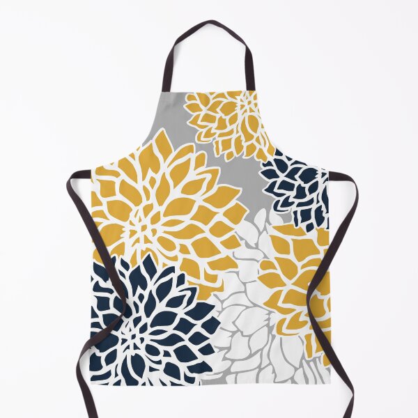 Artikelvorschau, Flower Blooms, Yellow, Grey, Navy entworfen und verkauft von meggydesigns.