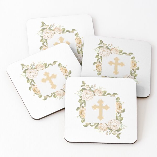 Item preview, Golden Feminine Floral Christian Orthodox Cross  designed and sold by theorthodoxpath.