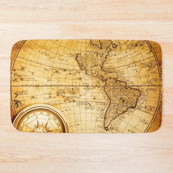 Item preview, Vintage Beautiful Abstract Old Compass on Vintage Map 1746 designed and sold by Bold Dark savage.