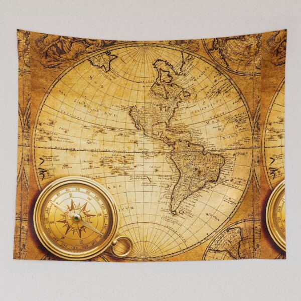 Item preview, Vintage Beautiful Abstract Old Compass on Vintage Map 1746 designed and sold by Bold Dark savage.