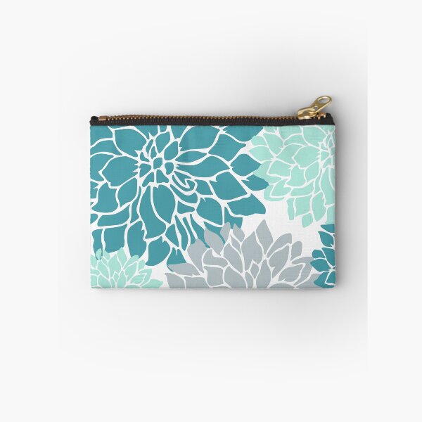 Artikelvorschau, Flower Blooms, Teal and Grey entworfen und verkauft von meggydesigns.