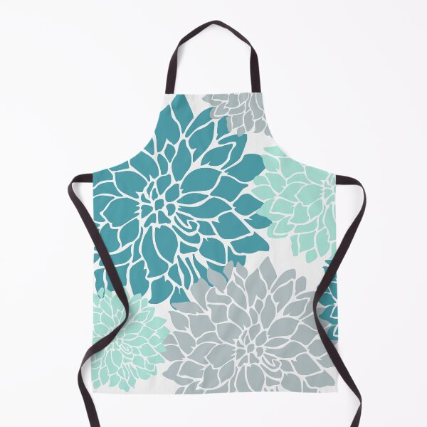 Artikelvorschau, Flower Blooms, Teal and Grey entworfen und verkauft von meggydesigns.