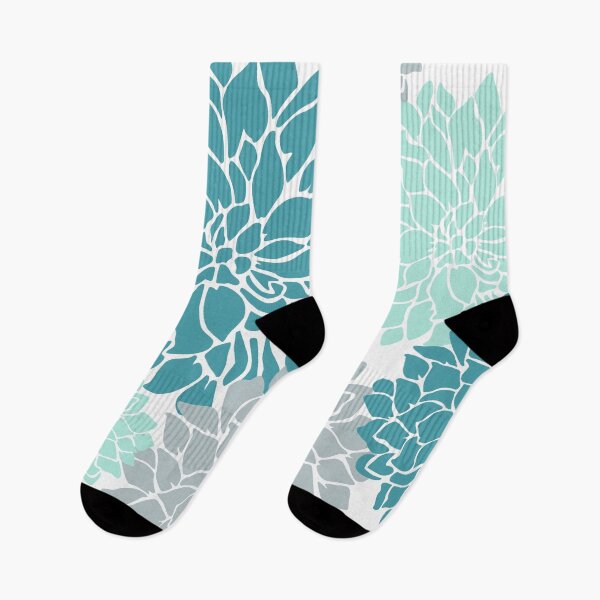 Artikelvorschau, Flower Blooms, Teal and Grey entworfen und verkauft von meggydesigns.