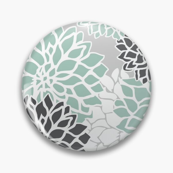 Artikelvorschau, Flower Blooms, Teal and Grey entworfen und verkauft von meggydesigns.