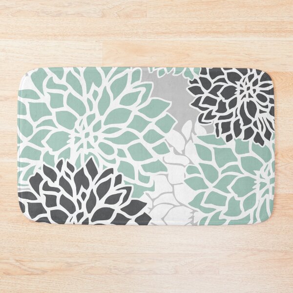 Artikelvorschau, Flower Blooms, Teal and Grey entworfen und verkauft von meggydesigns.