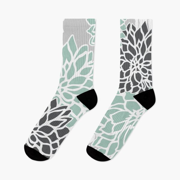 Artikelvorschau, Flower Blooms, Teal and Grey entworfen und verkauft von meggydesigns.