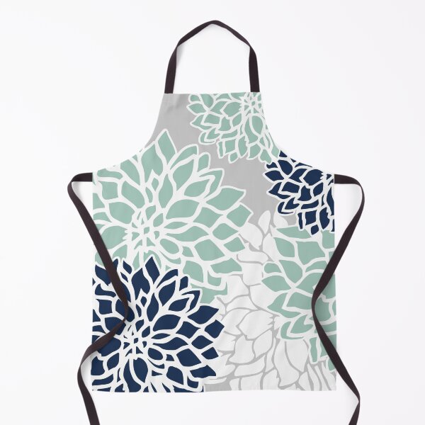 Artikelvorschau, Flower Blooms, Teal, Navy, Grey entworfen und verkauft von meggydesigns.