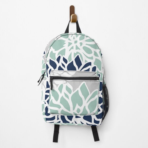 Artikelvorschau, Flower Blooms, Teal, Navy, Grey entworfen und verkauft von meggydesigns.
