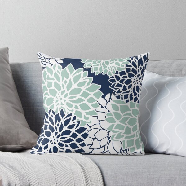 Artikelvorschau, Flower Blooms, Navy Blue and Teal entworfen und verkauft von meggydesigns.