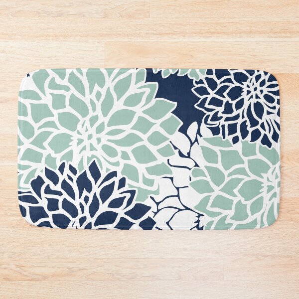 Artikelvorschau, Flower Blooms, Navy Blue and Teal entworfen und verkauft von meggydesigns.