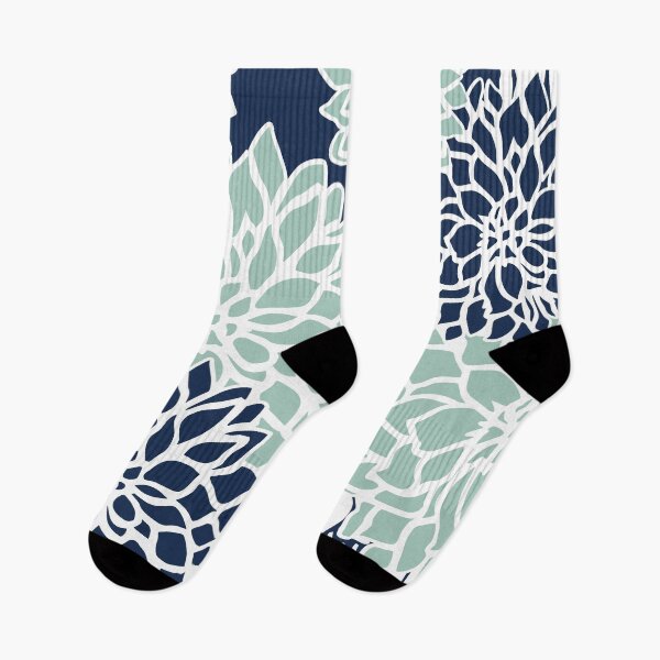 Item preview, Flower Blooms, Navy Blue and Teal designed and sold by meggydesigns.