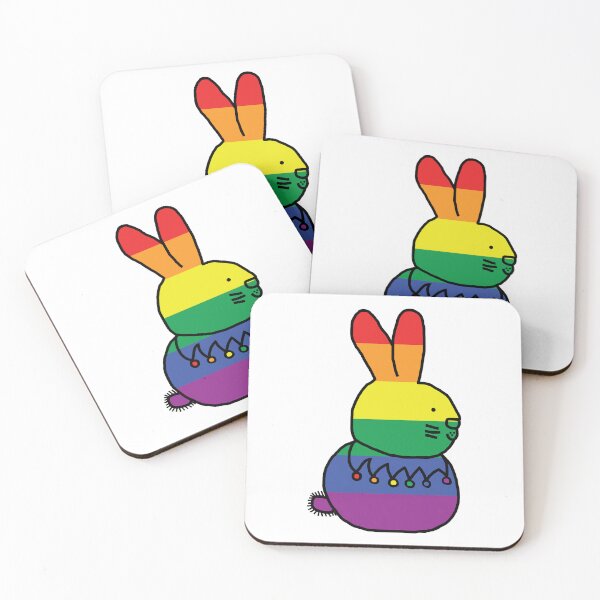 Item preview, Pride Bunny Rabbit in Rainbow Stripes designed and sold by ellenhenry.