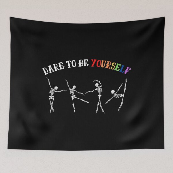 Item preview, Dare To Be Yourself Rainbow Skeleton LGBTQ Pride Halloween. designed and sold by JoshBulky.
