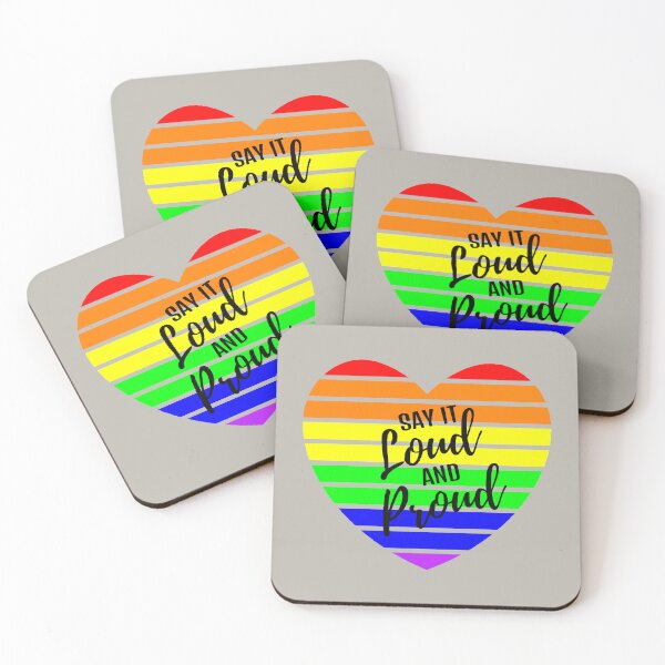 Item preview,  LGBTQ gay pride rainbow heart say it loud and proud designed and sold by portrait4you.