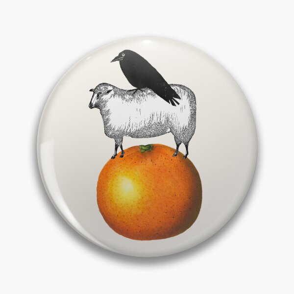 Item preview, Crow and sheep and orange designed and sold by Wabi Tabby.