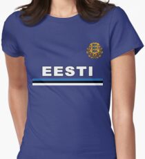 Estonia Eesti National Flag & Coat of Arms Women's Fitted T-Shirt