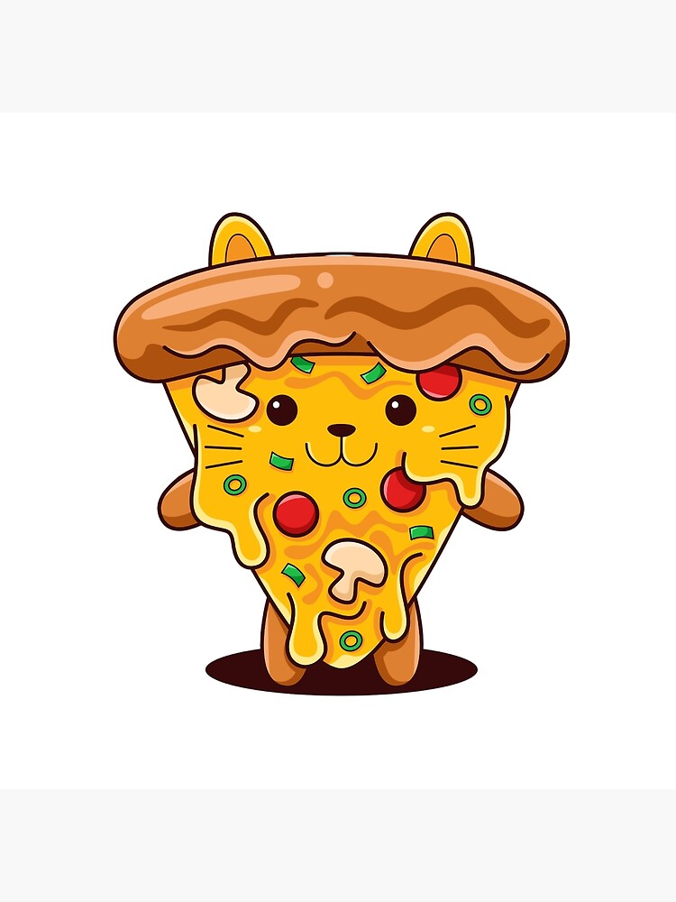 "Cute Pizza Cat Cartoon" Poster for Sale by alamuk96 Redbubble