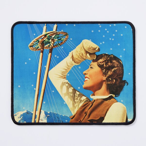 Item preview, ST. MORITZ Switzerland Winter Sports Ski Resort 1937 by Walter Herdeg Vintage Travel Poster designed and sold by retroposters.