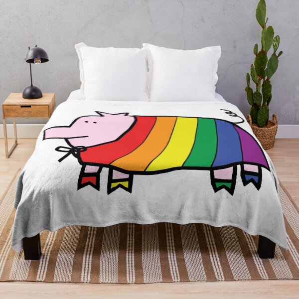 Item preview, Cute Pig in Pride Rainbow Stripes Cape designed and sold by ellenhenry.