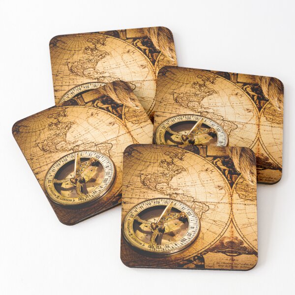 Item preview, Vintage Beautiful Abstract Old Compass and Rope on Vintage Map 1752 designed and sold by Bold Dark savage.