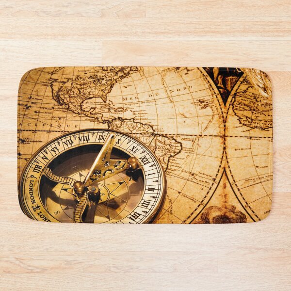 Item preview, Vintage Beautiful Abstract Old Compass and Rope on Vintage Map 1752 designed and sold by Bold Dark savage.
