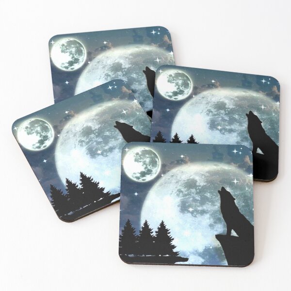 Item preview,  White Moon wolf tree Art  designed and sold by BEAUTY ⭐⭐⭐⭐⭐.