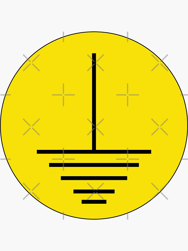 "Electrical Earthing grounding Sign symbols circle shape Stickers for