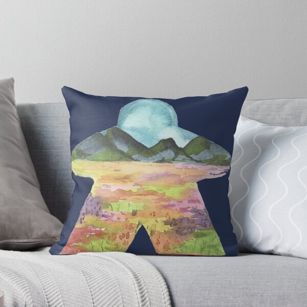 Item preview, Watercolor Meeple Mountain Landscape |  Game Room Décor designed and sold by Zab Butler Design.