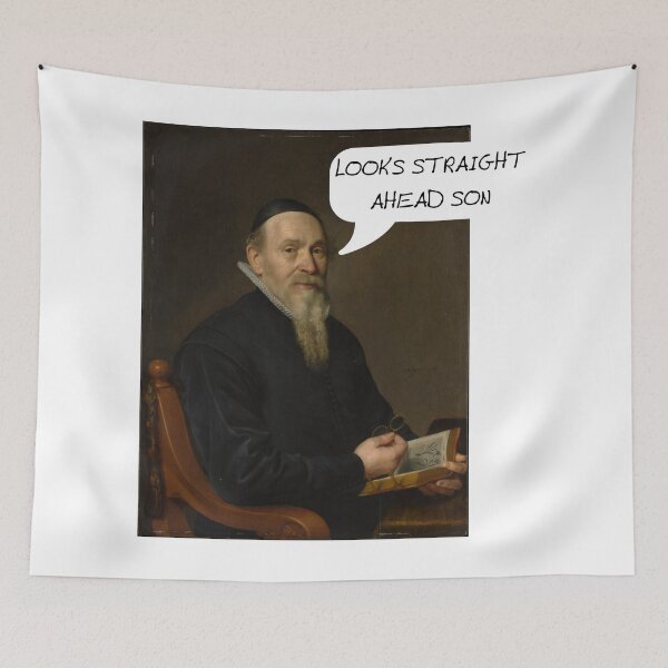 Item preview, LOOKS STRAIGHT AHEAD FUNNY designed and sold by thatoldguy.