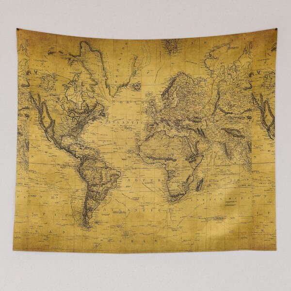 Item preview, Vintage Map Art Ancient Map of The World 1814 designed and sold by Bold Dark savage.