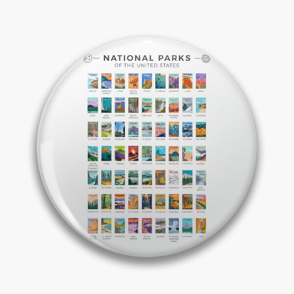 Item preview, National Parks Of The United States Poster List designed and sold by KrisSidDesigns.